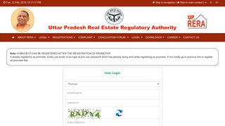 Login - Official Website of RERA Uttar Pradesh
