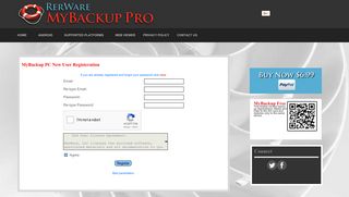 MyBackup PC New User Registeration - RerWare