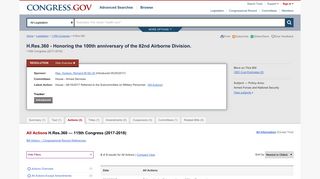 Actions - H.Res.360 - 115th Congress (2017-2018): Honoring the ...