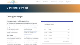 Consignor Login - Liberty Customer Connect Module | Resaleworld.com