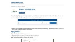 ResCare Job Application - Apply Online