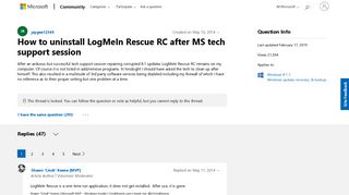 How to uninstall LogMeIn Rescue RC after MS tech support session ...