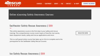 Online Safety Awareness Courses | Swiftwater | Ice ... - Rescue Canada