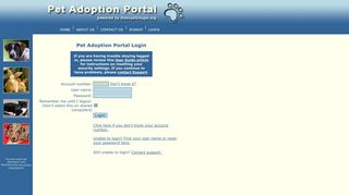Pet Adoption Portal :: Login - RescueGroups.org