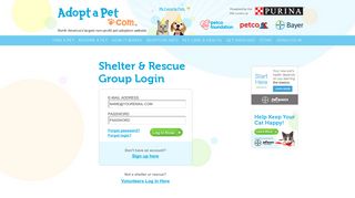 Adopt-a-Pet.com :: Shelter and Rescue Log In