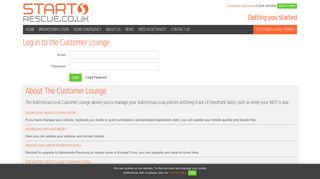 Customer Lounge Login | startrescue.co.uk