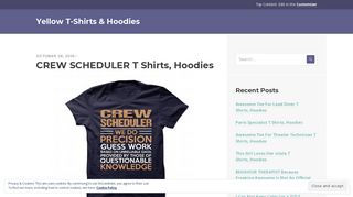 CREW SCHEDULER T Shirts, Hoodies - Yellow T-Shirts & Hoodies