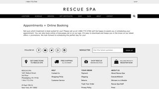 Appointments + Online Booking | Rescue Spa