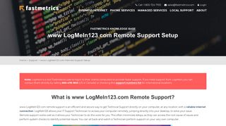 www LogMeIn123 com Remote Support Setup - IT Support - Fastmetrics