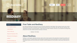 ResDiary - First Table