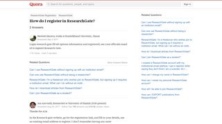 How to register in ResearchGate - Quora