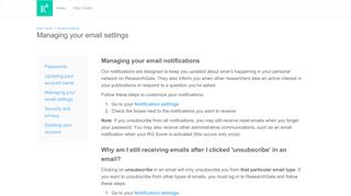 Managing your email settings - ResearchGate Help
