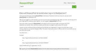 Where will ResearchPoint be located when I sign in to Blackbaud.com?