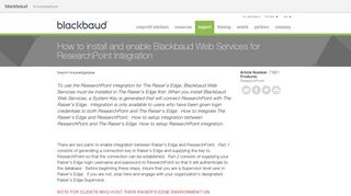How to install and enable Blackbaud Web Services for ResearchPoint ...