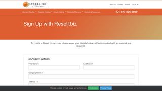 Domain Reseller Sign Up Form | Resell.biz