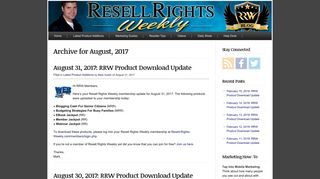 2017 August : Resell Rights Weekly