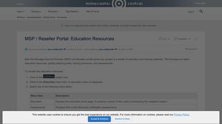 MSP / Reseller Portal: Education Resources | Mimecaster Central
