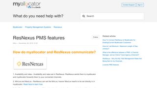 ResNexus PMS features – Myallocator