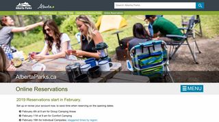 Online Reservations | Alberta Parks