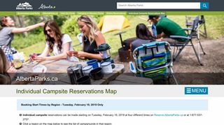 Individual Campsite Reservations Map | Alberta Parks