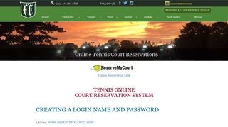 Online Tennis Court Reservations | The Field Club of Longmeadow, Inc.