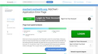 Access mychart.reshealth.org. MyChart - Application Error Page
