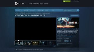 RESIDENT EVIL 2 / BIOHAZARD RE:2 on Steam