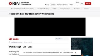 Jill Labs - Resident Evil HD Remaster Wiki Guide - IGN