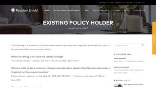 Existing Policy Holder – ResidentShield
