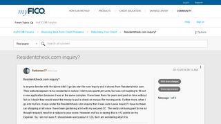 Residentcheck.com inquiry? - myFICO® Forums - 4587168