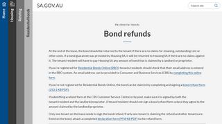 SA.GOV.AU - Bond refunds