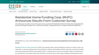 Residential Home Funding Corp. (RHFC) Announces Results From ...