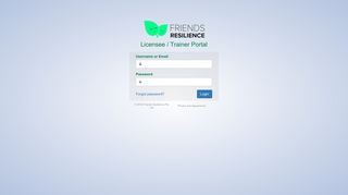 Login | Friends Resilience Licensee / Trainer Portal