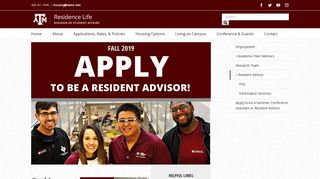 Resident Advisor – Residence Life | Texas A&M University