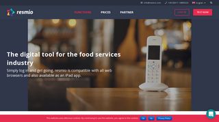 The digital tool for the food services industry • resmio Functions