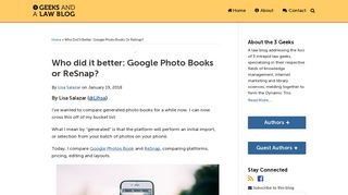 Who did it better: Google Photo Books or ReSnap? | 3 Geeks and a ...
