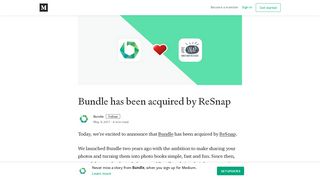 Bundle has been acquired by ReSnap – Bundle – Medium