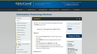 RESNET – Information Technology Services - John Carroll University