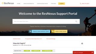 How do I log in? : ResNexus