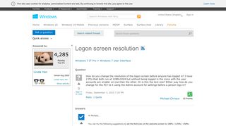 Logon screen resolution - Microsoft