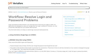 Workflow: Resolving Login and Password Problems - Vertafore