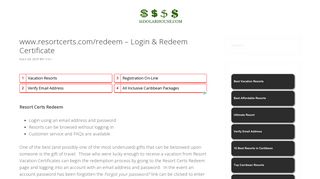 www.resortcerts.com/redeem - Login & Redeem Certificate ...