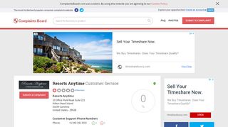 Resorts Anytime Customer Service, Complaints and Reviews
