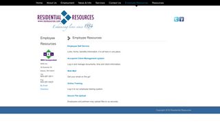 Employee Resources – Residential Resources