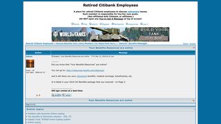 Your Benefits Resources are online - Retired Citibank Employees