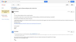 Is it possible to Login to ResourceSpace with a direct link. - Google ...