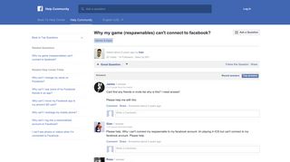 Why my game (respawnables) can't connect to facebook? | Facebook ...
