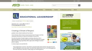 Creating a Climate of Respect - Educational Leadership - ASCD