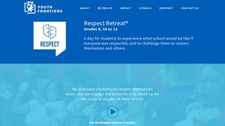 Respect Retreat® for students grades 9, 10 and 11 – Youth Frontiers