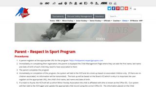 Hockey New Brunswick - Parent Respect In Sport Program